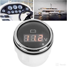 img 1 attached to ⚡️ Waterproof Marine Voltmeter with Smart Alarm - LED Digital Battery Voltage Gauge for Car, Boat, and Marine Applications (Black)