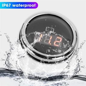 img 2 attached to ⚡️ Waterproof Marine Voltmeter with Smart Alarm - LED Digital Battery Voltage Gauge for Car, Boat, and Marine Applications (Black)