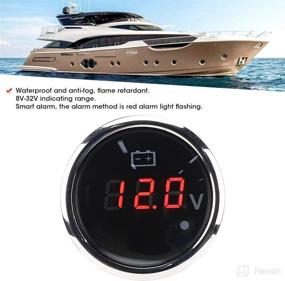 img 3 attached to ⚡️ Waterproof Marine Voltmeter with Smart Alarm - LED Digital Battery Voltage Gauge for Car, Boat, and Marine Applications (Black)