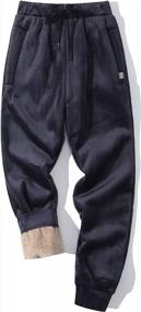 img 4 attached to Men'S Sherpa Lined Sweatpants Winter Fleece Jogger Pants By Gihuo