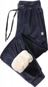 img 2 attached to Men'S Sherpa Lined Sweatpants Winter Fleece Jogger Pants By Gihuo