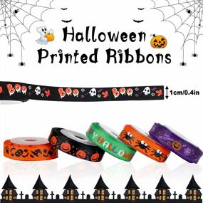 img 3 attached to Spook-Tacular DIY Decor: SANNIX Halloween Ribbon - 18 Printed Grosgrain Rolls, 90 Yards Total!