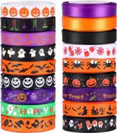 spook-tacular diy decor: sannix halloween ribbon - 18 printed grosgrain rolls, 90 yards total! logo