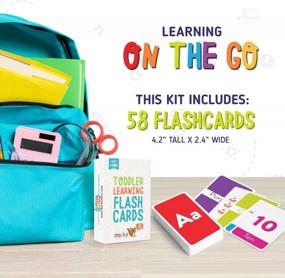 img 1 attached to Merka Toddler Learning Kit: Letters, Numbers, Shapes And Colors – Recommended For Children Ages 2 To 6 – Complete Kit Contains 58 Flash Cards, Practice Book, Sticker Set And 4 Full-Color Posters