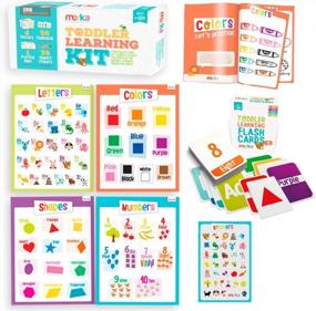 img 4 attached to Merka Toddler Learning Kit: Letters, Numbers, Shapes And Colors – Recommended For Children Ages 2 To 6 – Complete Kit Contains 58 Flash Cards, Practice Book, Sticker Set And 4 Full-Color Posters