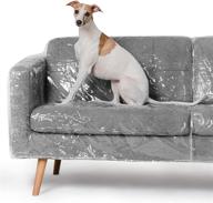 🛋️ extra-large waterproof vinyl sofa protector - scratch & stain resistant - clear leather couch cover 96&quot; - pet-friendly furniture protection from cats & dogs logo