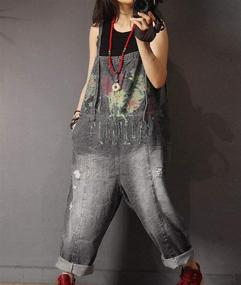 img 3 attached to Distressed Women's Cropped Overalls Jumpsuits: YESNO's Fashionable Collection