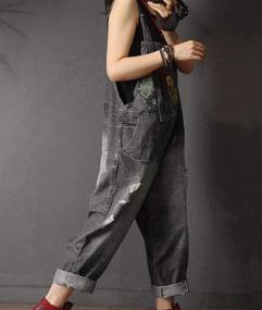 img 2 attached to Distressed Women's Cropped Overalls Jumpsuits: YESNO's Fashionable Collection