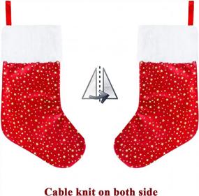 img 2 attached to Add Shimmer And Warmth To Your Christmas Decor With LimBridge'S 6 Pack 18-Inch Golden Star Stockings With Plush Trim