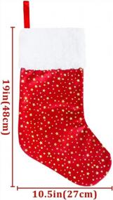 img 3 attached to Add Shimmer And Warmth To Your Christmas Decor With LimBridge'S 6 Pack 18-Inch Golden Star Stockings With Plush Trim
