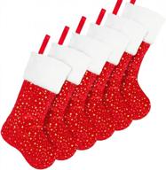 add shimmer and warmth to your christmas decor with limbridge's 6 pack 18-inch golden star stockings with plush trim logo