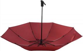 img 2 attached to Путешествуйте стильно с небьющимся компактным красным зонтом HQdeal - автоматическое открытие / закрытие для истинного удобства и ветрозащитный дизайн для максимальной защиты