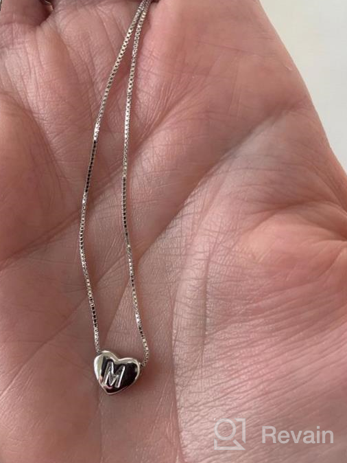 img 1 attached to Sterling Silver Necklace for Womens Teen Girls: Cute Letter Necklaces with Engraved Heart Pendant, 18 inch Dainty Initial Jewelry Set in Small Box review by Raquel Ramirez