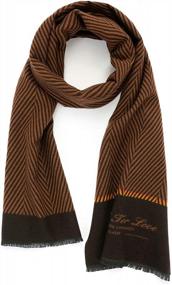 img 3 attached to Men'S Wool Scarf - Striped Winter Super Warm Long Lightweight With Fringes (Yellow)