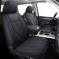🪑 full set of 3c-dhg ram seat covers for 2006-2020 ram 1500 2500 3500 crew cab & quad cab truck - faux leather (black) logo