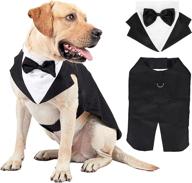 premium dog tuxedo wedding party suit for large dogs - 🐶 golden retrievers, samo bulldogs, and more! elegant gentleman dog attire with bowtie included логотип