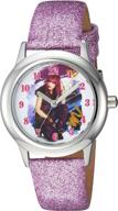 👑 disney descendants girls' casual wrist watches with quartz stainless steel logo