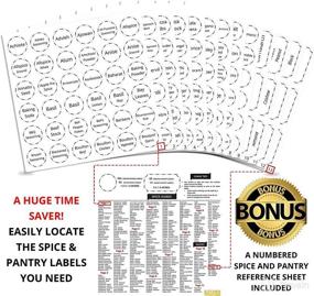 img 2 attached to 🏷️ Set of 396 Clear Round Spice Labels and Pantry Stickers: 1.5" Spices Labels & 3” X 1.5” Pantry Stickers with Write-On Labels – Includes Numbered Reference Sheet – Water-Resistant