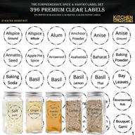 🏷️ set of 396 clear round spice labels and pantry stickers: 1.5" spices labels & 3” x 1.5” pantry stickers with write-on labels – includes numbered reference sheet – water-resistant logo