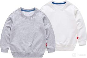 img 4 attached to 👕 PTPuke Solid Cotton Toddler Boys Girls Thin Long Sleeve Sweatshirt Top T-Shirts