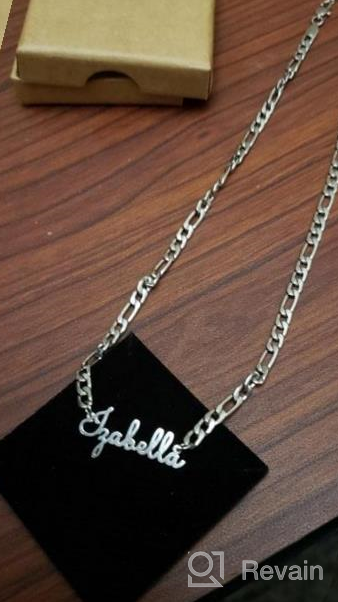 img 1 attached to Q&Locket Sterling Silver Personalized Script Initial Nameplate Necklace – Custom Name Necklaces for Girls and Women – Unique Gifts review by Stacy Harris