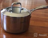 img 1 attached to HOMI CHEF 1.75 QT(Quart) Stainless Steel Sauce Pan With Glass Lid & Whole-Clad 3-Ply Technology For Non-Toxic Cooking - Mirror Polished Nickel-Free Soup Pot And Small Cooking Pot review by Missy Mesaros