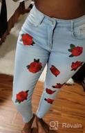 img 1 attached to Add A Touch Of Elegance To Your Wardrobe With Weigou'S Flower Embroidered High Waist Skinny Jeans review by Daniel Pesicek