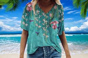 img 3 attached to Stay Cool And Stylish With Trendy Summer Tops For Women 2022 - Loose T Shirts, Floral Tunics, And Plus-Size V Neck Blouses!