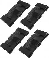 4 pack joytutus grab handles for jeep wrangler & gladiator 1997-2023 - 3 straps design, black logo