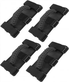 img 4 attached to 4 Pack JOYTUTUS Grab Handles For Jeep Wrangler & Gladiator 1997-2023 - 3 Straps Design, Black