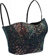 sparkle and shine at your next party with vijiv women's sequin camisole tank top! logo