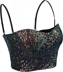 img 4 attached to Sparkle And Shine At Your Next Party With VIJIV Women'S Sequin Camisole Tank Top!