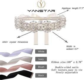 img 2 attached to Yanstar Wedding Rhinestone Crystal Gown 17 7In1 6 Women's Accessories via Belts