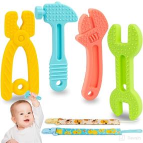 img 4 attached to 🔧 HAPMARS Silicone Baby Teething Toys with Hammer, Wrench, Spanner, Pliers - BPA Free Teether Gift to Relieve Gums & Promote Sensory Development in Infants 0-6 Months