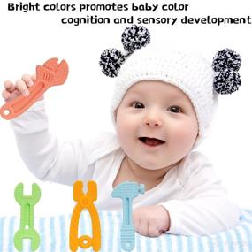 img 2 attached to 🔧 HAPMARS Silicone Baby Teething Toys with Hammer, Wrench, Spanner, Pliers - BPA Free Teether Gift to Relieve Gums & Promote Sensory Development in Infants 0-6 Months