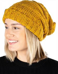 img 4 attached to Women'S Oversized Chunky Cable Knit Slouchy Beanie Hat By Funky Junque