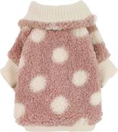 fitwarm sherpa polka dot dog coat: keep your pet cozy in a pink small turtleneck fuzzy sweater for winter! логотип