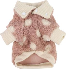 img 3 attached to Fitwarm Sherpa Polka Dot Dog Coat: Keep Your Pet Cozy in a Pink Small Turtleneck Fuzzy Sweater for Winter!