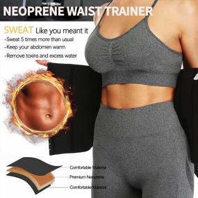 img 2 attached to KIWI RATA Plus Size Neoprene Sauna Waist Trainer With 2 Straps, 9 Bones, Zipper And Tummy Control For Effective Workout Shaping