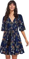 milumia womens button split floral women's clothing at dresses logo