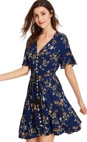 img 2 attached to Milumia Womens Button Split Floral Women's Clothing at Dresses