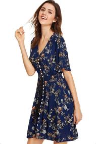 img 1 attached to Milumia Womens Button Split Floral Women's Clothing at Dresses