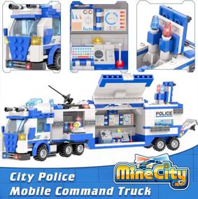 img 1 attached to 1338 Pieces City Police Mobile Command Center Truck Building Blocks Set With Police Station, Police Car, Helicopter, Boat, Best Education Learning & Roleplay Toys Gift For Kids Boys Girls Age 6-12