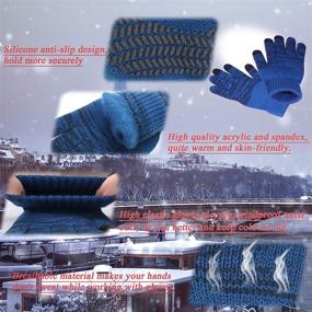 img 2 attached to Winter Gloves with Non-Slip Screen and Fleece Lining - Ideal Men's Accessories for Gloves & Mittens