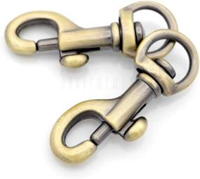 img 4 attached to Brushed Brass Swivel Snap Hook Set With Round Eye, Slide Bolt, And Lobster Clasp - Ideal For Keychains, Purses, And Accessories - Pack Of 4 - SC17 By CRAFTMEMORE
