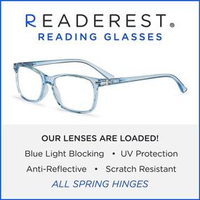 img 1 attached to 📚 Enhance Your Reading Experience with Readerest Blue Light Blocking Reading Glasses (Light Blue, 1.50 Magnification)