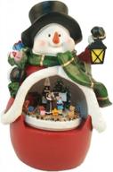 musical snowman and moving train with led light and 8 melodies | christmas figurine for festive decor logo