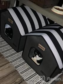 img 5 attached to Rest-Eazzzy Cat House, уличная кошачья кровать, всепогодный кошачий приют для уличных кошек, собак и мелких животных (серый S)
