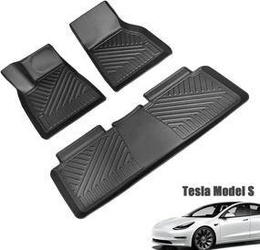 img 4 attached to Avsty Floor Mats for Tesla Model S 2015-2021: Ultimate Protection for 1st & 2nd Row