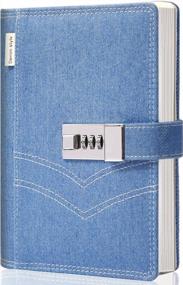 img 4 attached to Locking Journal For Women: CAGIE Denim B6 Notebook With 224 Pages & Combination Lock - 5.5 X 7.9 Inch, Blue